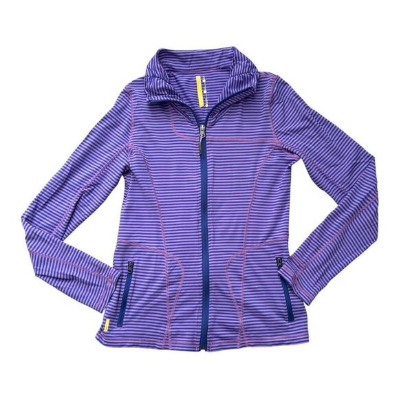 Lole full zip jacket purple blue stripe Size Medium  Workout, fitness - Picture 1 of 6